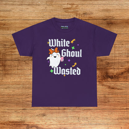 White Ghoul Wasted Halloween Shirt - Extended Sizes